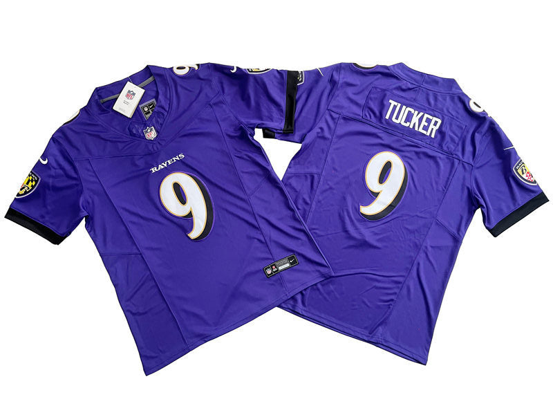 Mens Baltimore Ravens #9 Justin Tucker Nike Purple 2023 F.U.S.E. Vapor Limited Jersey
