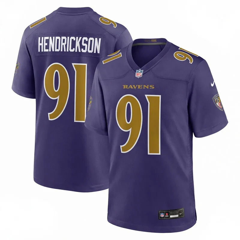 Mens Baltimore Ravens #91 Trey Hendrickson Nike Purple Alternate Vapor F.U.S.E 2026 Next Flight Jersey