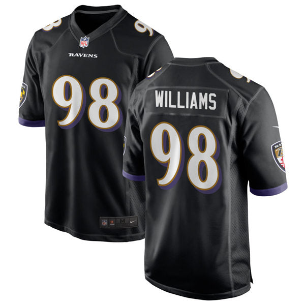 Mens Baltimore Ravens #98 Brandon Williams Nike Black Vapor Limited Player Jersey