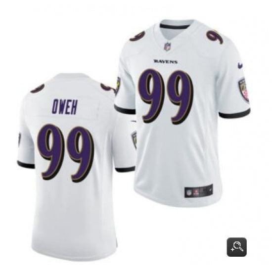 Men’s Baltimore Ravens #99 Odafe Oweh White Nike White Vapor Untouchable Limited Jersey