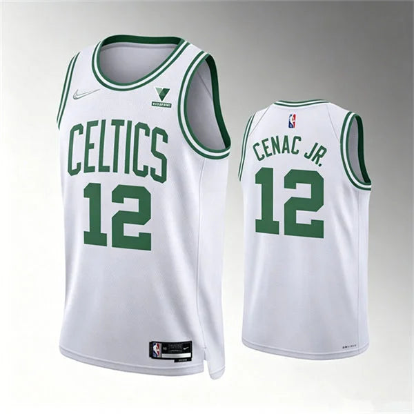 Mens Boston Celtics #12 Chris Cenac Jr. White Association Edition Swingman Jersey