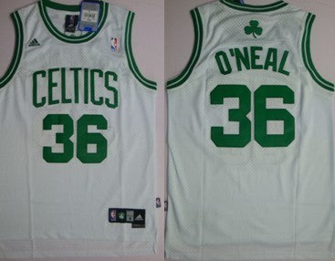 Men’s Boston Celtics #36 Shaquille O’Neal White Swingman Jersey