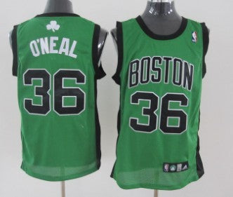Men’s Boston Celtics #36 Shaquille O’NealGreen With Black Swingman Jersey