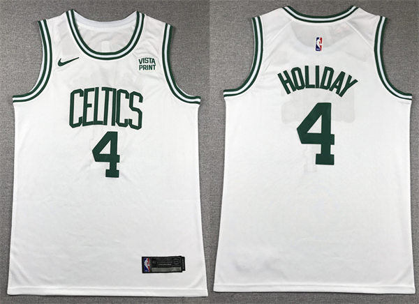 Mens Boston Celtics #4 Jrue Holiday White Association Edition Swingman Jersey