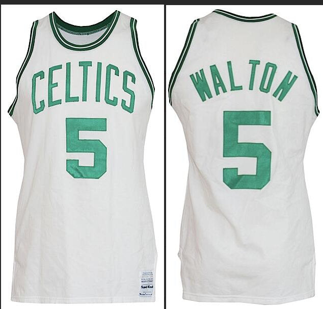 Men’s Boston Celtics #5 Bill Walton 1985-86 Throwback Mitchell & Ness Jersey White