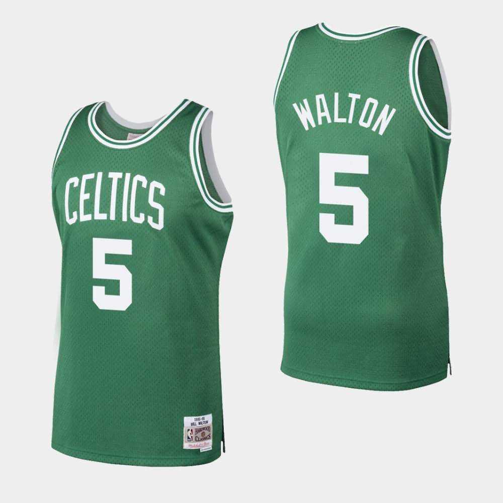Men’s Boston Celtics #5 Bill Walton Kelly Green 1985-86 Throwback Mitchell & Ness Jersey