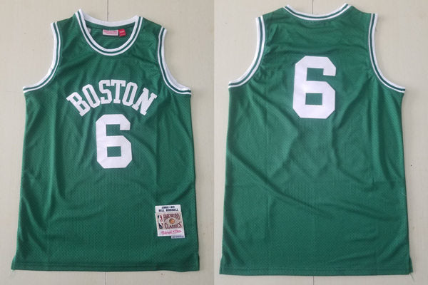 Men’s Boston Celtics #6 Bill Russell Green 1962-63 Hardwood Classics Throwback Swingman Jersey