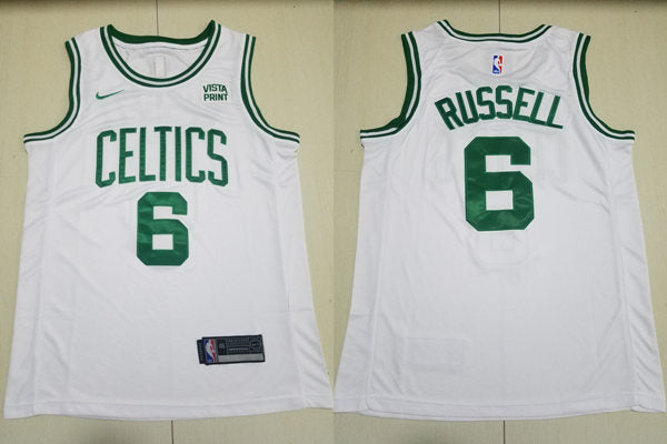 Men’s Boston Celtics #6 Bill Russell Kelly Green Nike White Association Edition Swingman Jersey