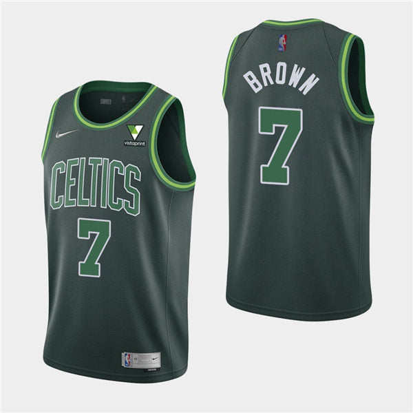 Men’s Boston Celtics #7 Jaylen Brown Nike Green 2021 Earned Edition Swingman Jersey