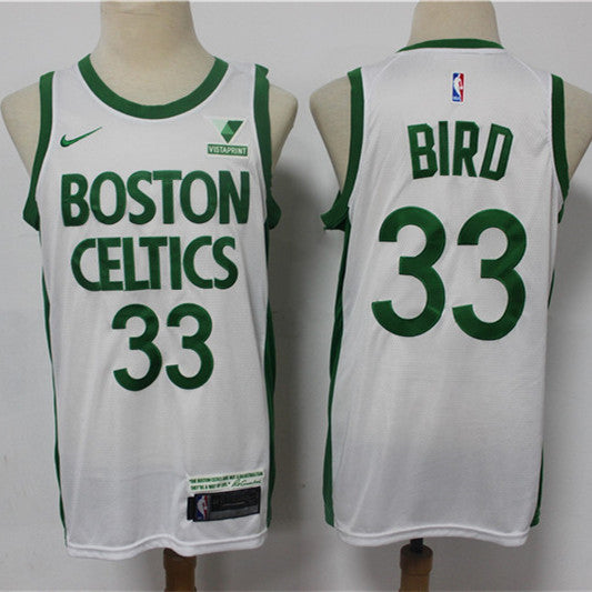 Mens Boston Celtics Retired Player #33 Larry Bird White 2020-21 NBA City Edition Jersey