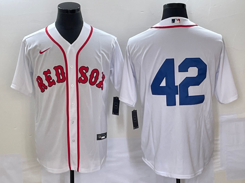 Men’s Boston Red Sox #42 White 2023 Jackie Robinson Day Authentic Jersey