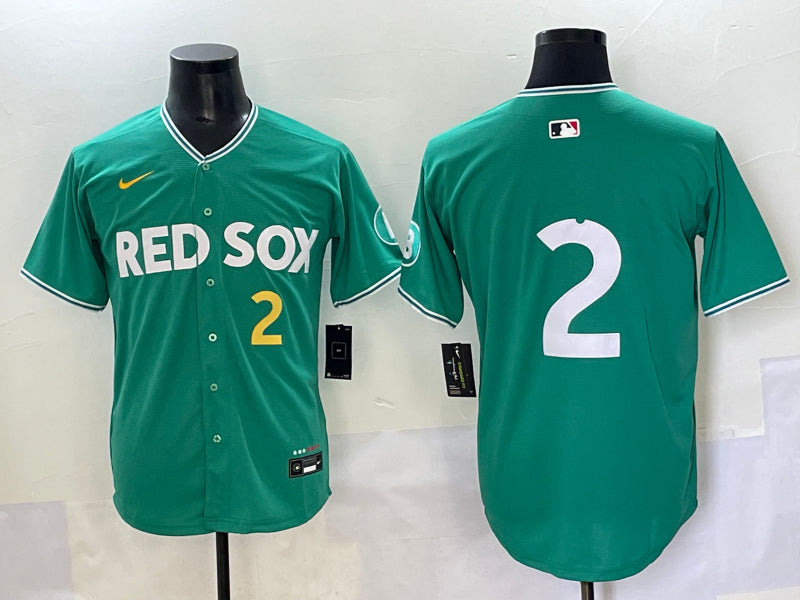 Men’s Boston Red Sox Alex Bregman #2 Green 2025 City Connect Limited Jersey