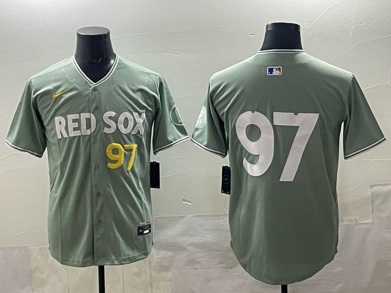 Men’s Boston Red Sox Brian Rose #97 Gray 2025 City Connect Limited Retired Jersey