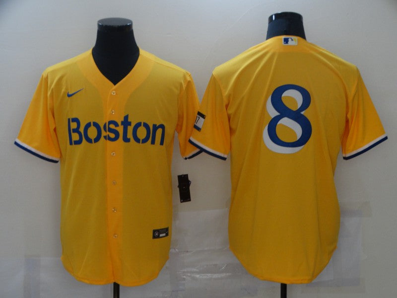 Men’s Boston Red Sox Carl Yastrzemski #8 Gold City Connect Jersey