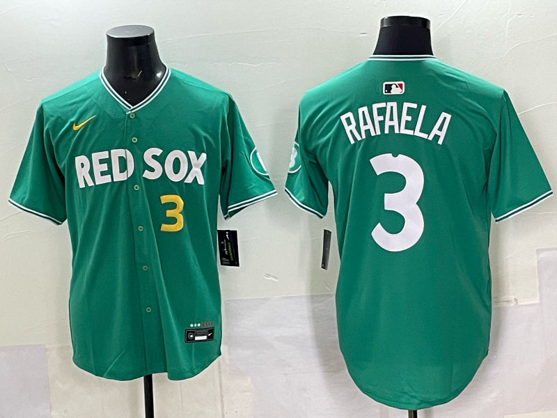 Men’s Boston Red Sox Ceddanne Rafaela #3 Green 2025 City Connect Jersey