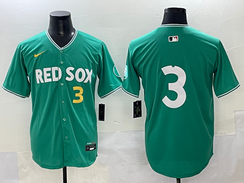 Men’s Boston Red Sox Ceddanne Rafaela #3 Green 2025 City Connect Limited Jersey