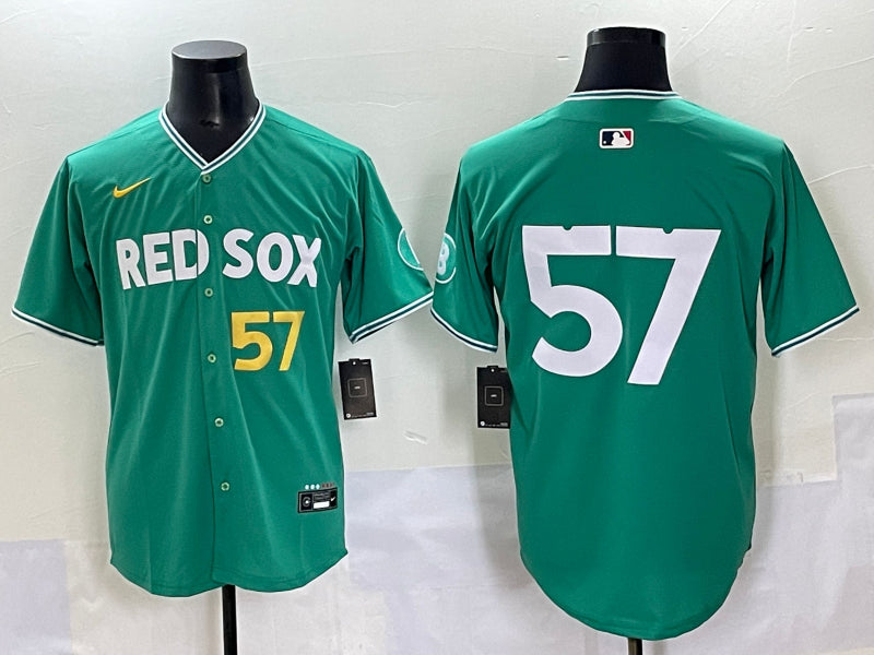 Men’s Boston Red Sox Chris Martin #57 Green 2025 City Connect Limited Jersey