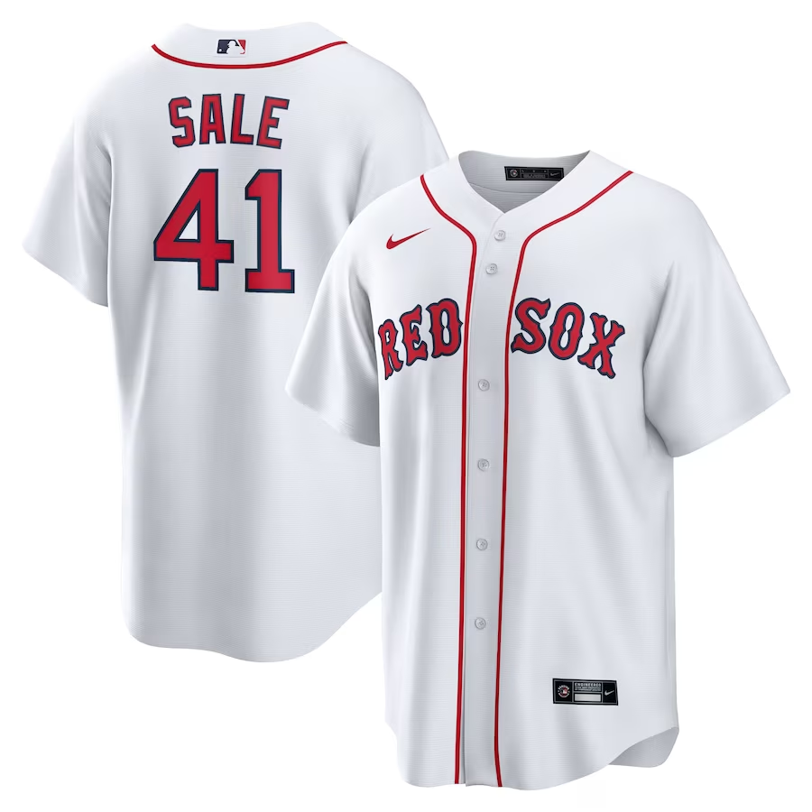 Men’s Boston Red Sox Chris Sale #41 White Home Name Jersey