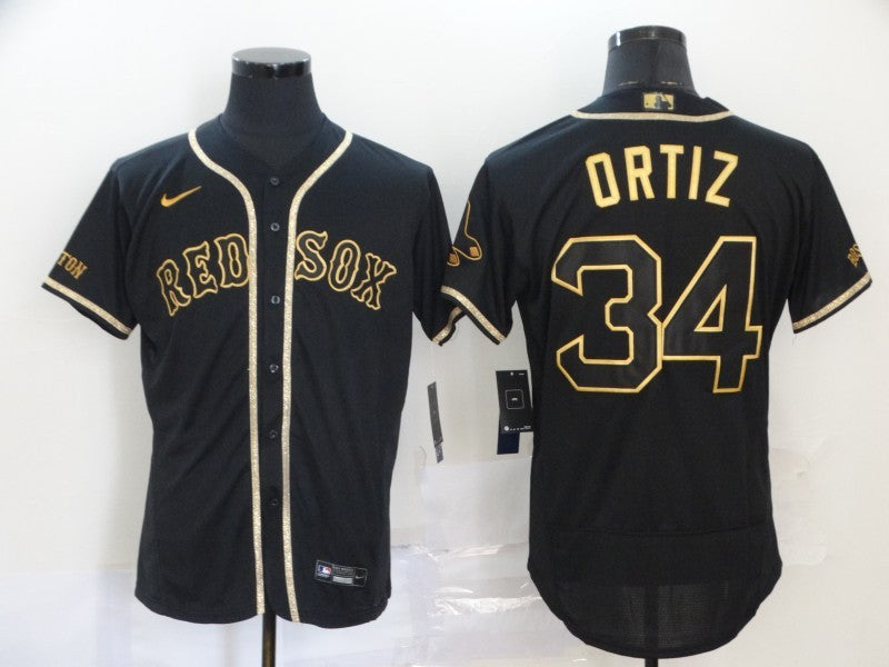 Men’s Boston Red Sox David Ortiz #34 Black Jersey