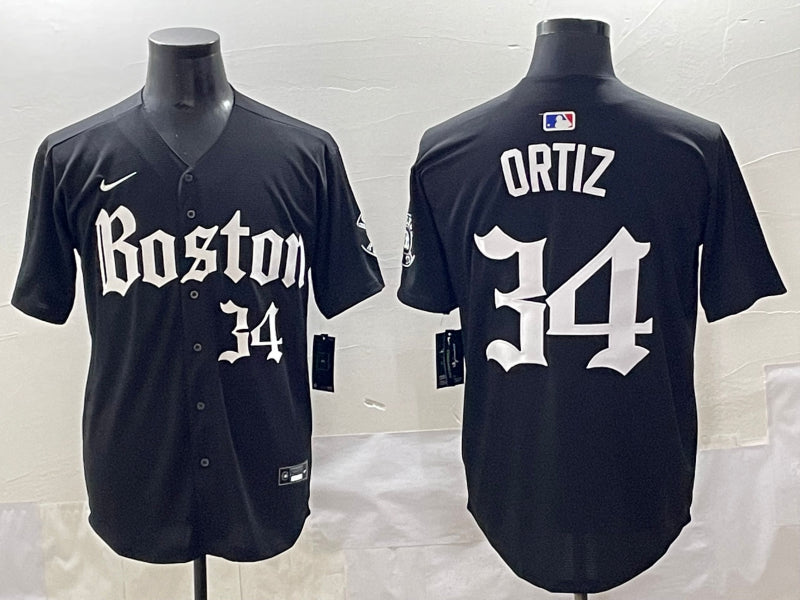 Men’s Boston Red Sox David Ortiz #34 Black Limited Jersey