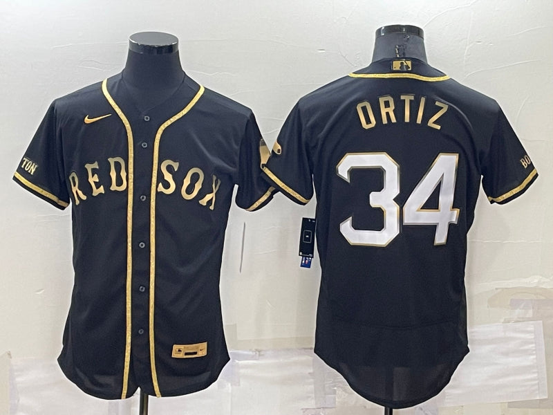 Men’s Boston Red Sox David Ortiz #34 Black Stitched Jersey