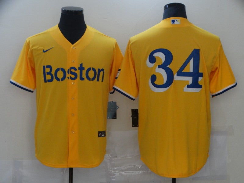 Men’s Boston Red Sox David Ortiz #34 Gold City Connect Jersey