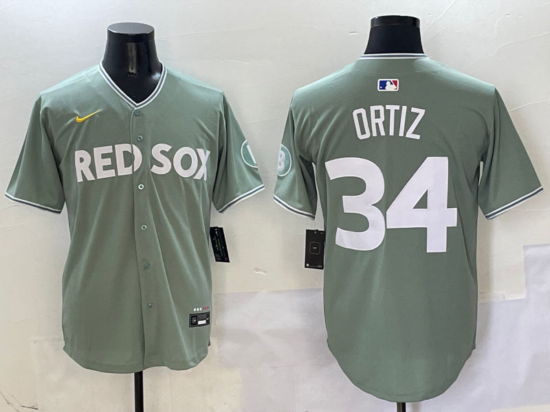 Men’s Boston Red Sox David Ortiz #34 Gray 2025 City Connect Limited Retired Jersey