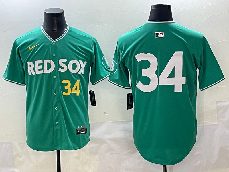 Men’s Boston Red Sox David Ortiz #34 Green 2025 City Connect Limited Retired Jersey