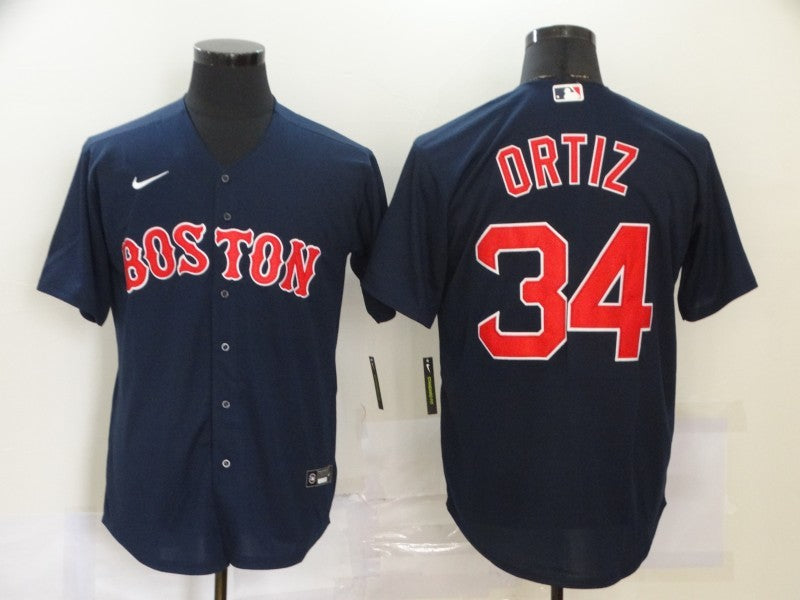 Men’s Boston Red Sox David Ortiz #34 Navy Baseball Jersey