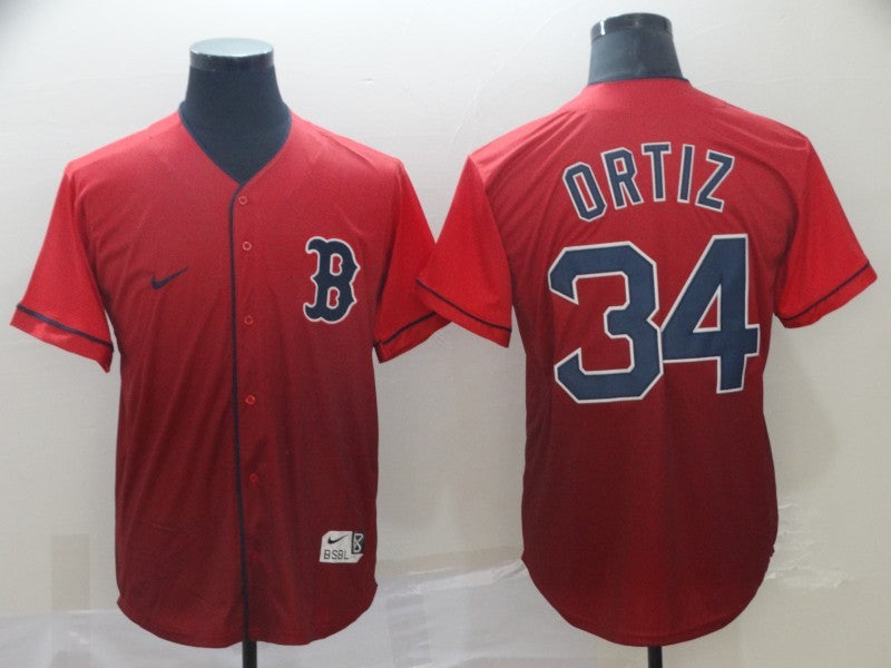 Men’s Boston Red Sox David Ortiz #34 Red Stitched Jersey