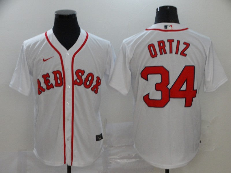Men’s Boston Red Sox David Ortiz #34 White Baseball Jersey