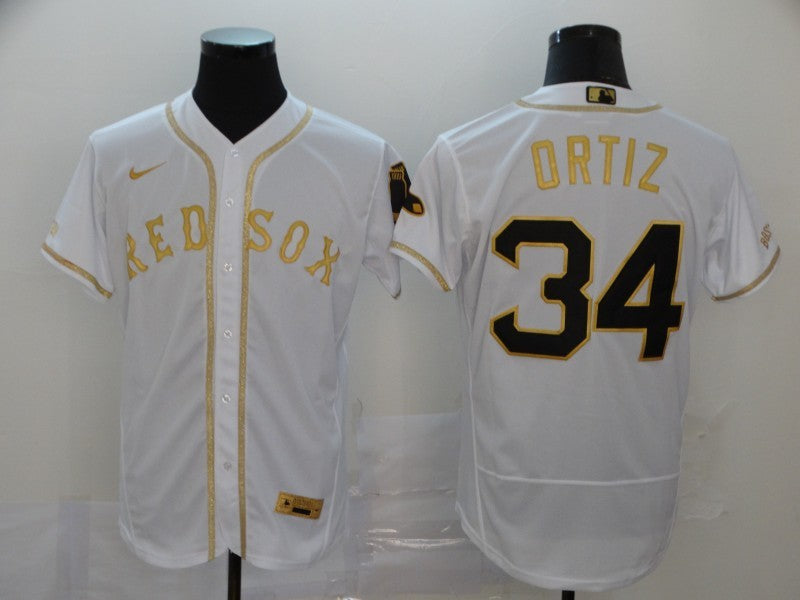 Men’s Boston Red Sox David Ortiz #34 White Stitched Jersey