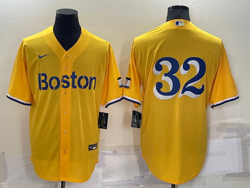 Men’s Boston Red Sox Derek Lowe #32 Gold City Connect Jersey