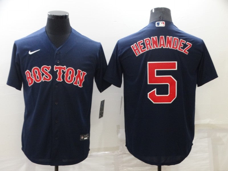 Men’s Boston Red Sox Enrique Hernandez #5 Navy Baseball Jersey