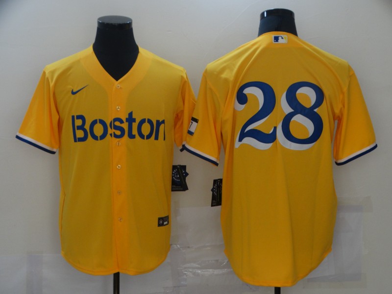 Men’s Boston Red Sox J.D. Martinez #28 Gold City Connect Jersey