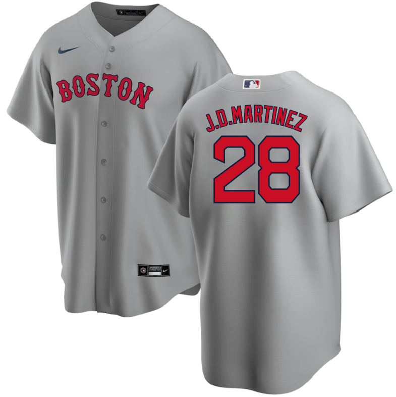 Men’s Boston Red Sox J.D. Martinez #28 Gray Baseball Jersey