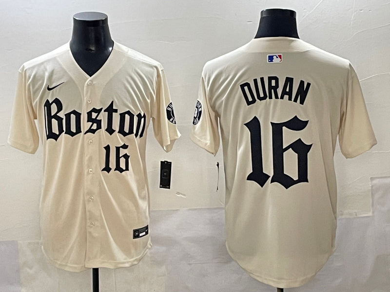 Men’s Boston Red Sox Jarren Duran #16 Cream Jersey