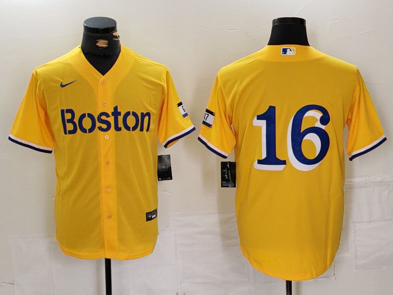 Men’s Boston Red Sox Jarren Duran #16 Gold City Connect Jersey