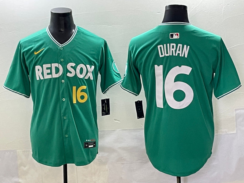 Men’s Boston Red Sox Jarren Duran #16 Green 2025 City Connect Jersey
