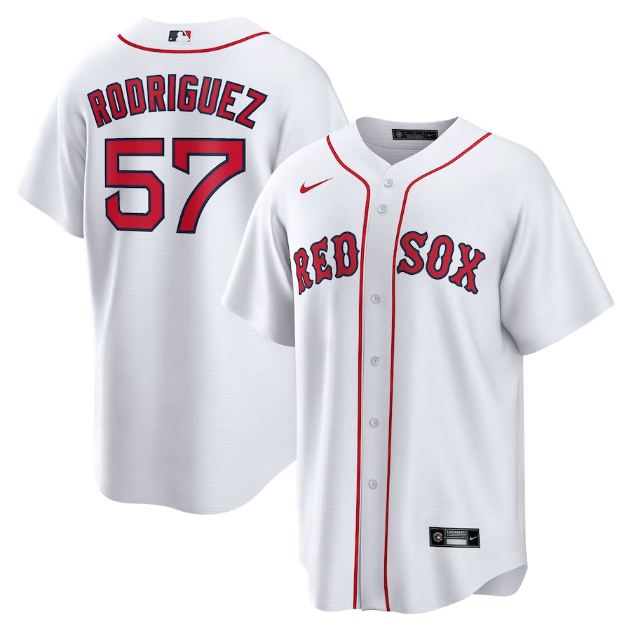 Men’s Boston Red Sox Joely Rodriguez #57 White Home Jersey