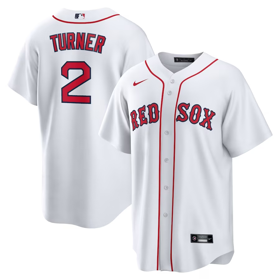 Men’s Boston Red Sox Justin Turner #2 White Home Jersey