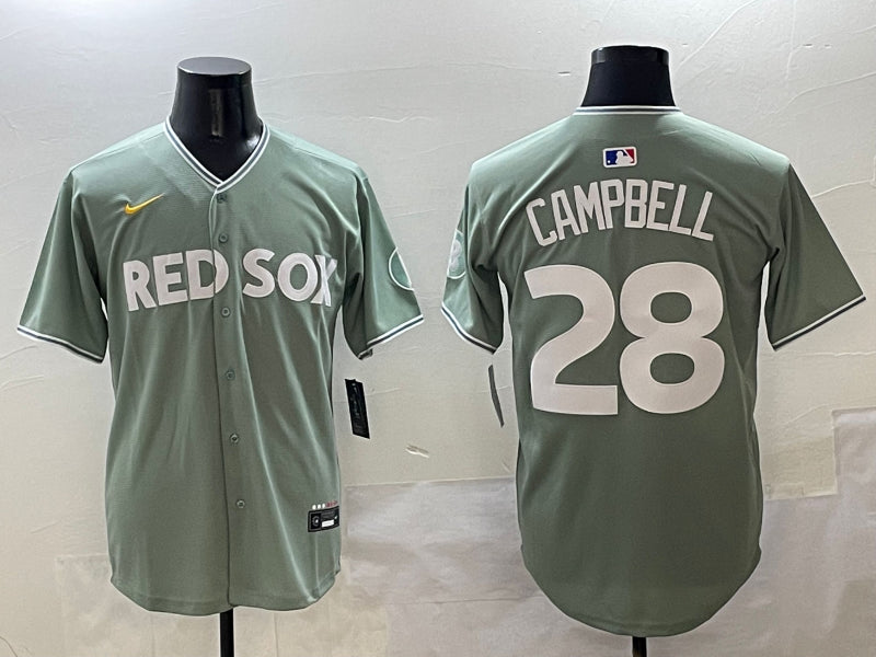 Men’s Boston Red Sox Kristian Campbell #28 Gray 2025 City Connect Limited Jersey