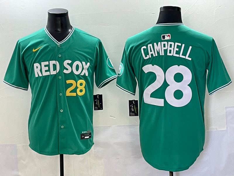 Men’s Boston Red Sox Kristian Campbell #28 Green 2025 City Connect Jersey