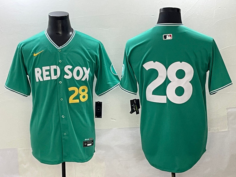 Men’s Boston Red Sox Kristian Campbell #28 Green 2025 City Connect Limited Jersey