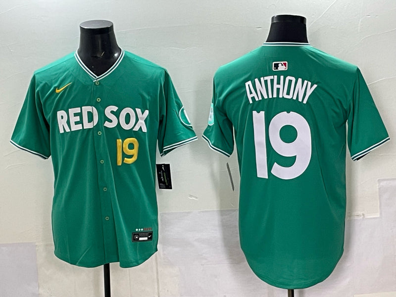 Men’s Boston Red Sox Roman Anthony #19 Green 2025 City Connect Jersey