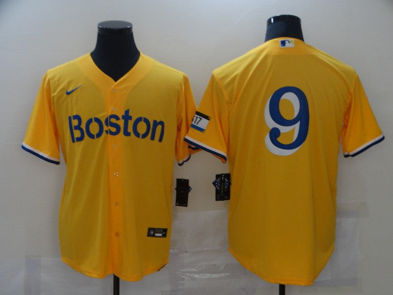 Men’s Boston Red Sox Ted Williams #9 Gold City Connect Jersey