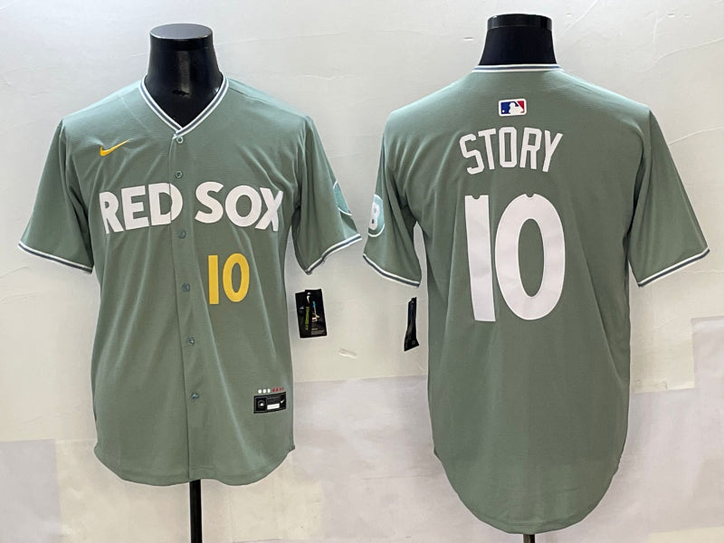 Men’s Boston Red Sox Trevor Story #10 Gray 2025 City Connect Limited Jersey