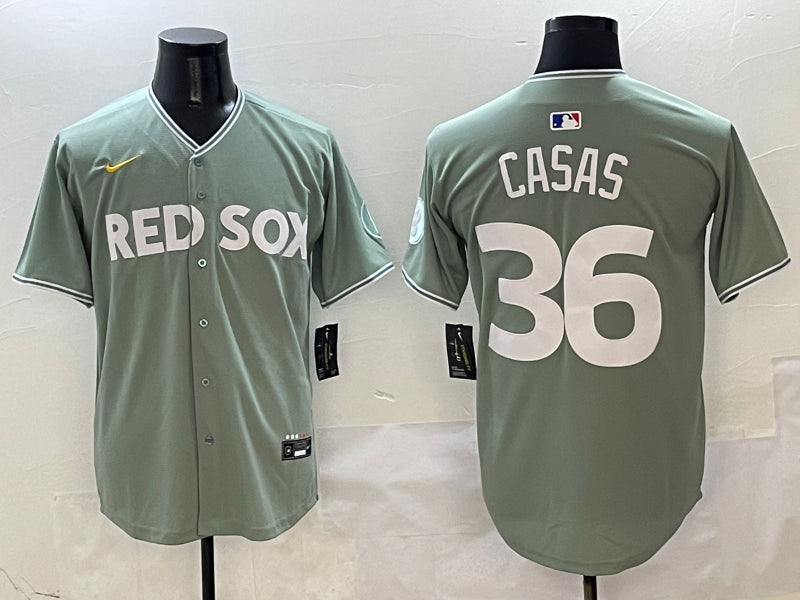 Men’s Boston Red Sox Triston Casas #36 Gray 2025 City Connect Limited Jersey