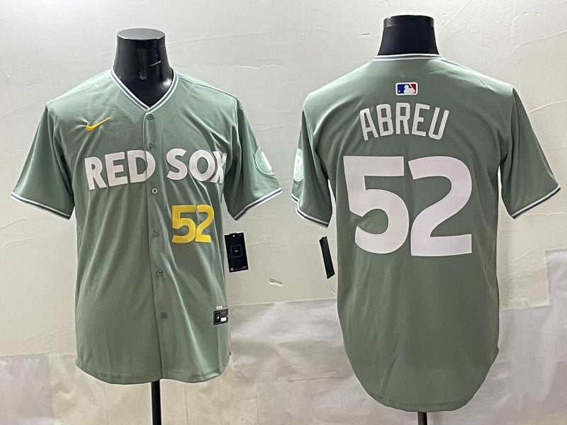 Men’s Boston Red Sox Wilyer Abreu #52 Gray 2025 City Connect Limited Jersey