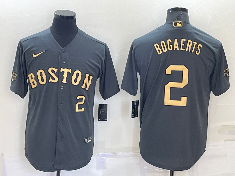 Men’s Boston Red Sox Xander Bogaerts #2 Gray Stitched Jersey